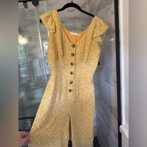 Blu Pepper Yellow floral jumpsuit in Small